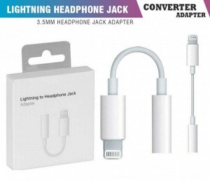 Переходник адаптер с Lightning iOS на 3.5 мм Jack белый