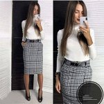Юбка миди женская/Юбка женская в клетку