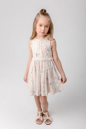 Платье для девочки Crockid КР 5734 светлый жемчуг, летний сад к383