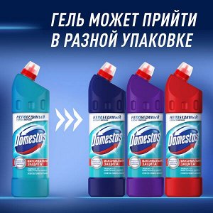 Domestos Свежесть Атлантики, чистящий гель для унитаза, защита от бактерий и вирусов 1 л