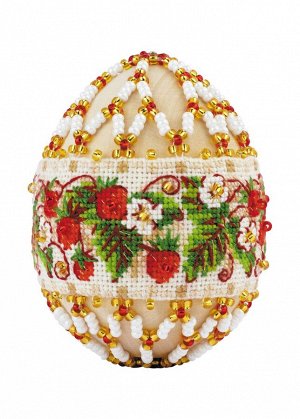 Набор для плетения из бисера Пасхальное яйцо Земляника