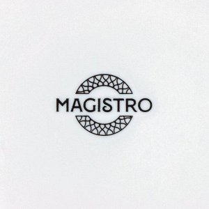 Кофейная пара Magistro Rodos, 2 предмета: чашка 100 мл, блюдце d=15 см, фарфор, цвет белый