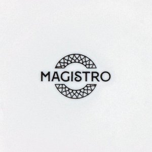 Кофейная пара фарфоровая Magistro Rodos, 2 предмета: чашка 100 мл, блюдце d=15 см, цвет белый