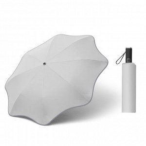 Автоматический зонт с 8-ю спицами, фигурные края со светоотражающей окантовкой, цвет белый