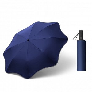 Автоматический зонт с 8-ю спицами, фигурные края со светоотражающей окантовкой, цвет темно-синий
