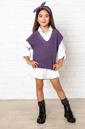 Жилет для девочки Amarobaby KNIT, сиреневый