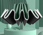 Зонт автоматический с 10-ю спицами, обратное складывание, светоотражающая окантовка, цвет оливково-зеленый
