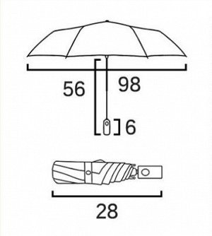 Автоматический зонт с 8-ю спицами, цвет голубой, принт "Авокадо"