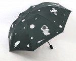 Механический зонт с 8-ю спицами, принт &quot;Космос&quot;, цвет черный