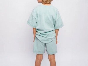 Костюм детский Amarobaby JUMP (футболка,шорты), мятный, 98-104