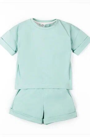 Костюм детский Amarobaby JUMP (футболка,шорты), мятный, 98-104