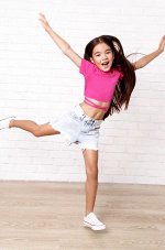 Топ для девочки с короткими рукавами на завязках Amarobaby Generation, розовый