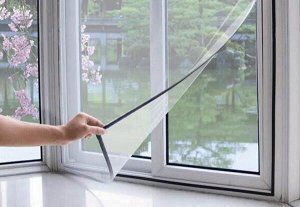 Москитная сетка на окно с самоклеящейся лентой, 1.5м*1.5м