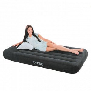 INTEX Кровать надувная Pillow Rest Classic с подголовником, 99x191x23см, сумка 66767
