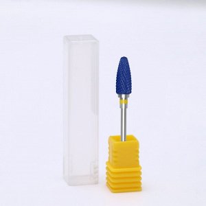 Фреза керамическая для маникюра «Кукуруза», супер мелкая нарезка, 6 ? 15 мм, цвет синий