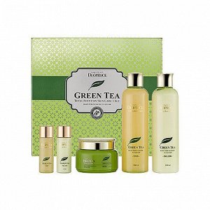 Deoproce Набор для ухода за кожей лица с экстрактом зелёного чая, Premium Green Tea Total Solution 3Set, (150мл+30мл+150мл+30мл+60мл)