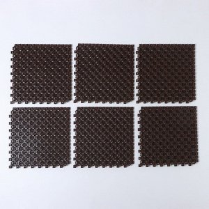 Напольное модульное покрытие Optima Duos, 25x25x1,6 см, 6 шт в упаковке, цвет коричневый