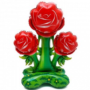 Шар фольгированный 63" «Букет красных роз», на подставке