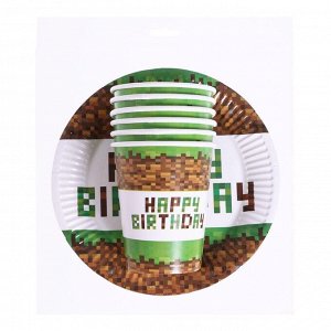 Одноразовая посуда «Happy birthday!», 6 тарелок, 6 стаканов