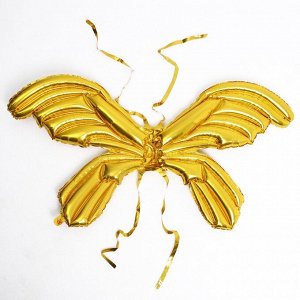 Фольгированные крылья "Бабочка", 122 см., золото