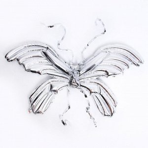 Фольгированные крылья "Бабочка", 122 см., серебро