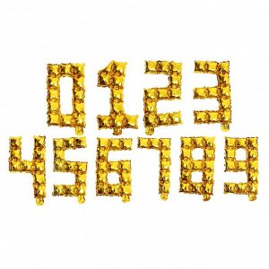 Шар фольгированный 14" «Набор цифр 0-9», золото