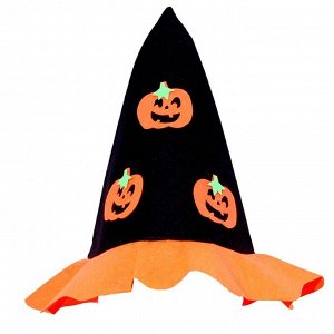 Карнавальный костюм Тыква,жилет,шляпа черно-оранжевая,рост 98-110