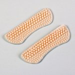 Пяткоудерживатели для обуви, массажные, на клеевой основе, силиконовые, 9,5 × 3 см, пара, цвет бежевый