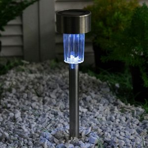 Садовый светильник на солнечной батарее «Цилиндр», 5.5 ? 35 ? 5.5 см, 1 LED, свечение белое