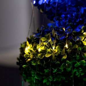 Luazon Lighting Гирлянда «Конский хвост» 10 нитей по 2 м, серебристая нить, 200 LED, свечение мульти, 2 режима, солнечная батарея