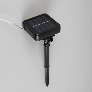 Luazon Lighting Гирлянда «Конский хвост» 10 нитей по 2 м, серебристая нить, 200 LED, свечение мульти, 2 режима, солнечная батарея