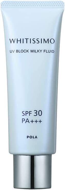POLA Whitissimo Uv Block Milky Fluid - нежный солнцезащитный флюид для чувствительной кожи