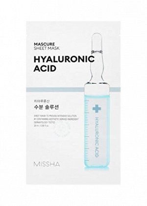 Missha Sheet Mask Mascure Hydra Solution Hyaluronic Acid Тканевая маска для лица с гиалуроновой кислотой, 28 мл