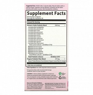 Garden of Life Dr. Formulated Probiotics, пробиотики, одна таблетка в день для женщин, 30 вегетарианских капсул