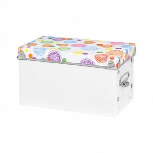 Коробка для хранения 22,5 х 13,5 х 13 см, "Разноцветные круглый" на кнопках, складная, PVC