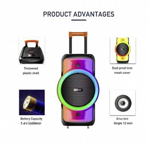 Портативная колонка с микрофоном Rechargeable Party Speaker NDR-128