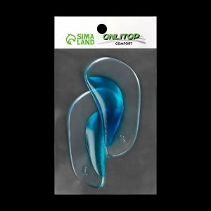ONLITOP Супинаторы для обуви, амортизирующие, силиконовые, S (35-37 р-р), пара, цвет прозрачный/голубой