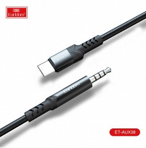 Переходник Аудио-кабель Earldom AUX Apple Lightning или Type-C to Jack 3.5 1м черный