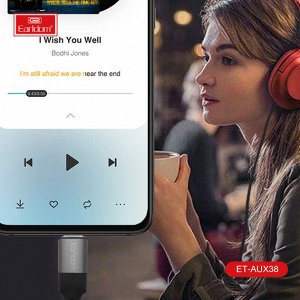 Переходник Аудио-кабель Earldom AUX Apple Lightning или Type-C to Jack 3.5 1м черный