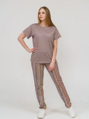 Костюм женский Аккорд какао/полоса