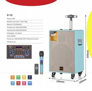 Портативная колонка с микрофоном Portable Sound System  B-V8
