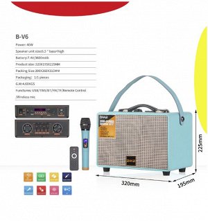 Портативная колонка с микрофоном Portable Sound System  B-V6