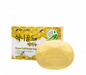 3W Мыло кусковое с медом Honey Gold Beauty Soap 120г