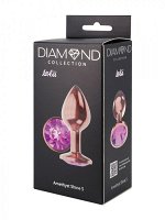 Анальная пробка Diamond Shine в цвете розовое