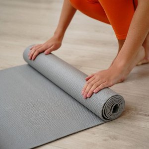 Коврик для йоги Sangh, 173?61?0,4 см, цвет серый