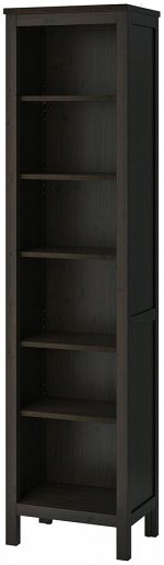 Стеллаж ИКЕА ХЕМНЭС 6 полок, материал: массив дерева, ШxГxВ: 49х24х197 см, черно-коричневый