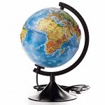 K013200223 Глобус Земли физико-политический 320 мм с подсветкой Рельефный Классик