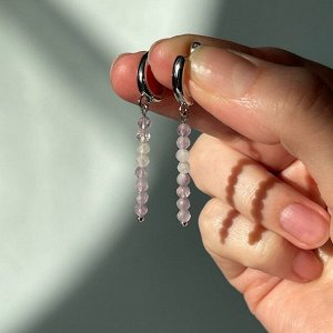 Серьги длинные из лавандового Аметиста