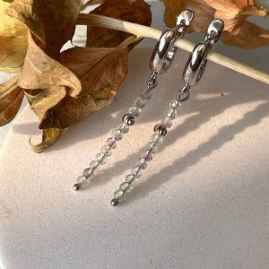 Серьги длинные из Флюорита