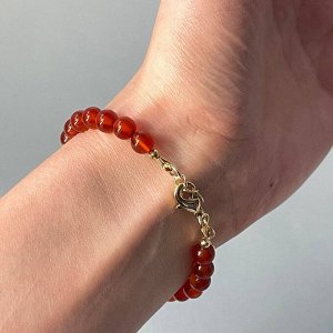 Браслет из Сердолика и Рутилового кварца